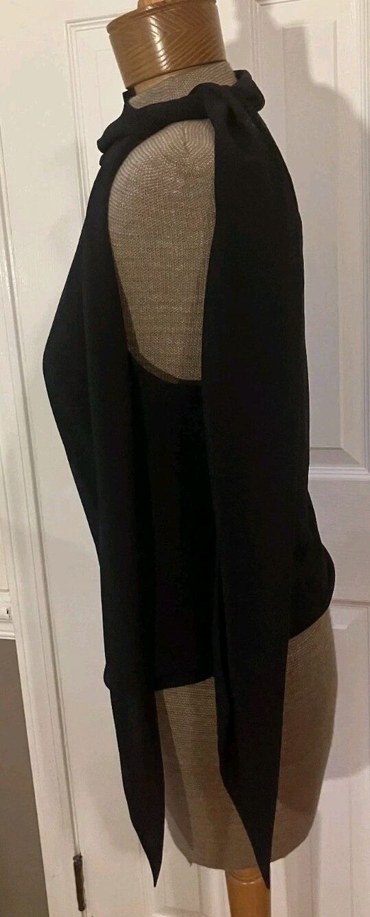 Chaps Women's Black Blouse With Shoulder Tie Size 8